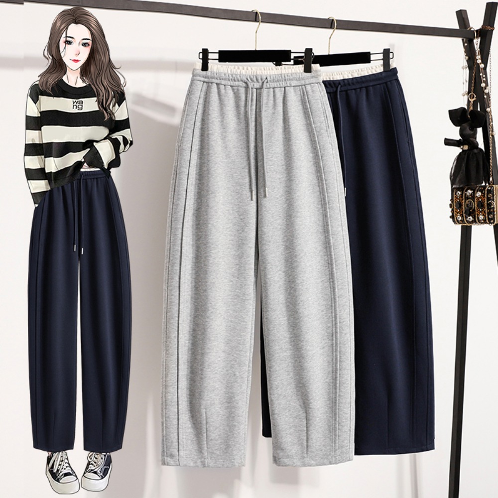 Winter Clothing Plus Size - Casual High Waist Spliced Straight Tube