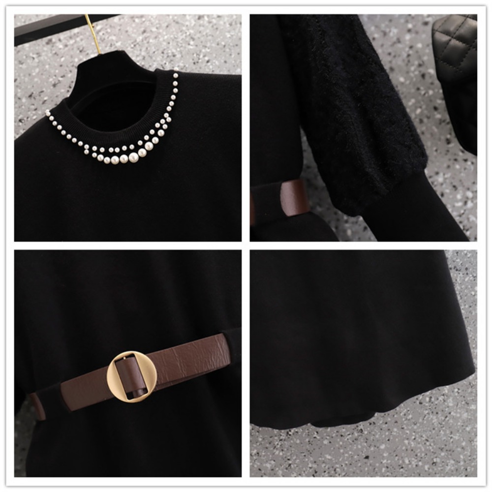 casual Elegant Beading Knit Sp - Winter Clothing Plus Size recension och pris