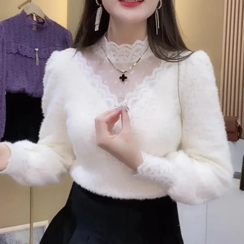 Autumn Winter Lace Tops Blouse - Winter Clothing Kit recension och pris