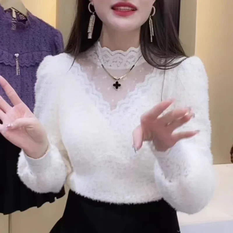 Autumn Winter Lace Tops Blouse - Winter Clothing Kit recension och pris
