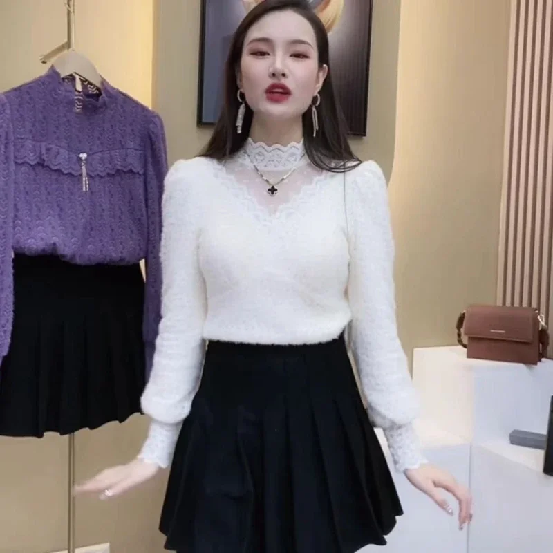 Autumn Winter Lace Tops Blouse - Winter Clothing Kit recension och pris