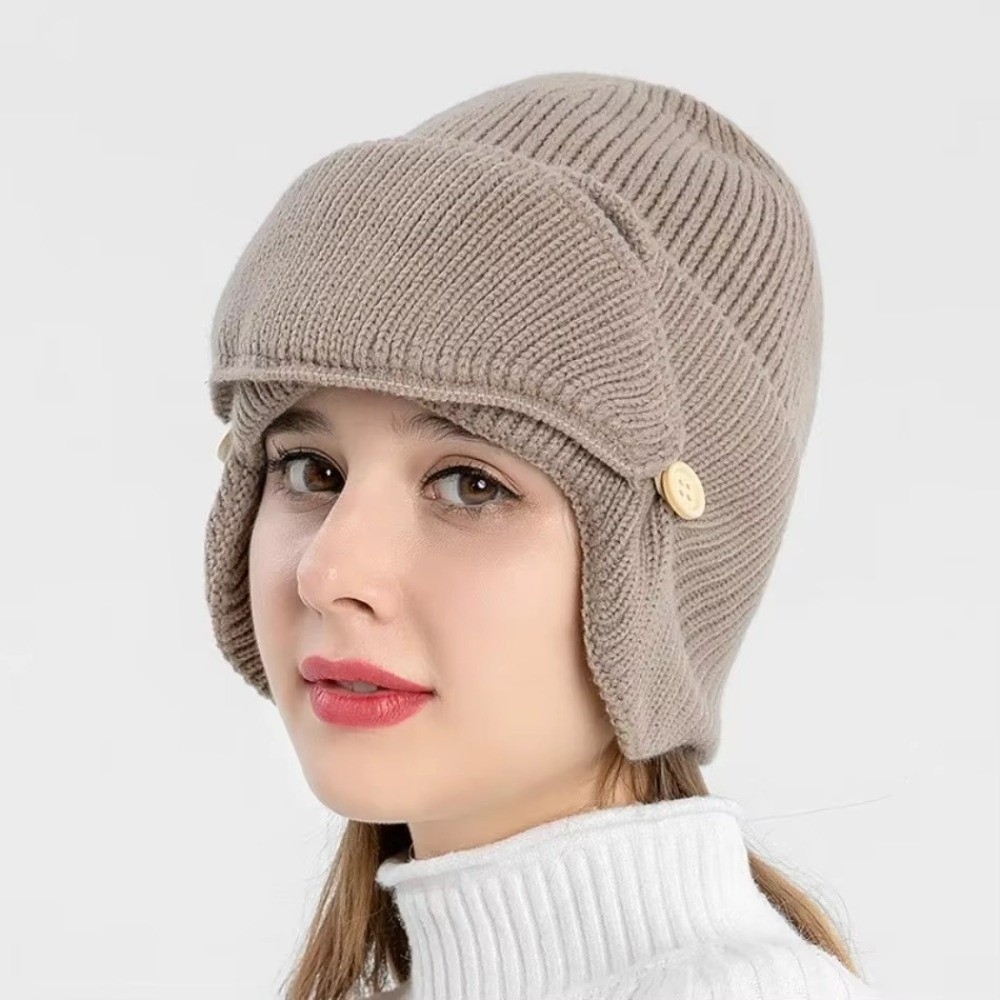 Fleece-lined Warm Woolen Hat w - Winter Clothing Earmuffs recension och pris