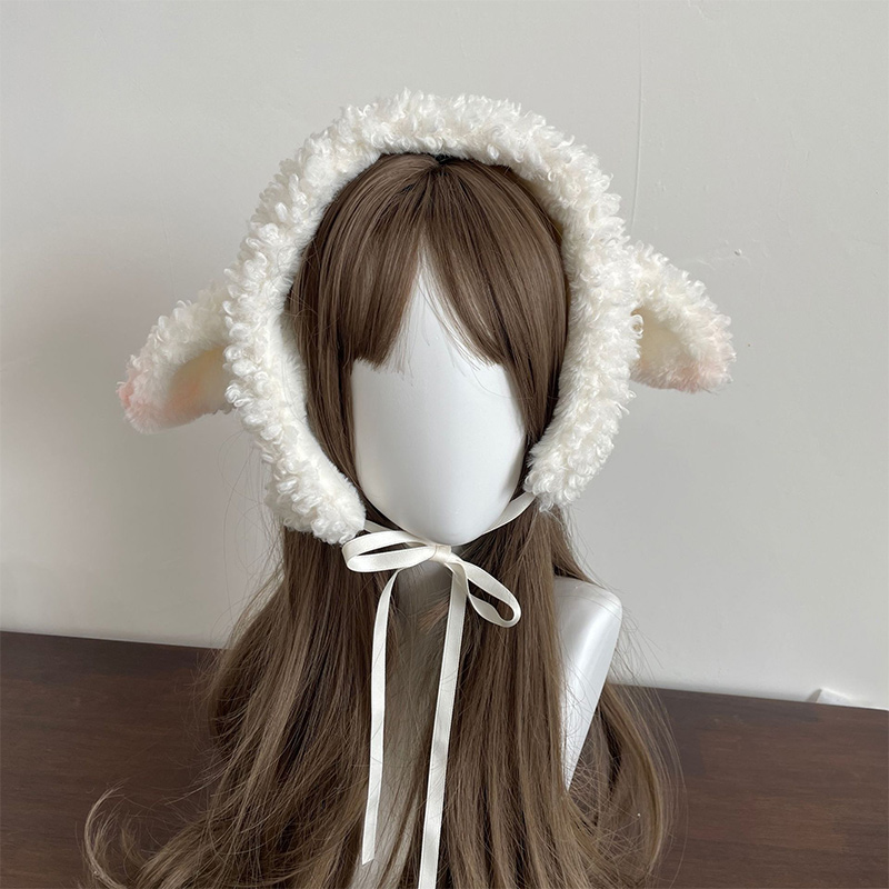 Winter White Plush Sheep Warm  - Winter Clothing Earmuffs recension och pris