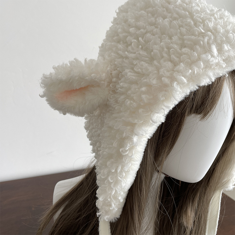 Winter White Plush Sheep Warm  - Winter Clothing Earmuffs recension och pris