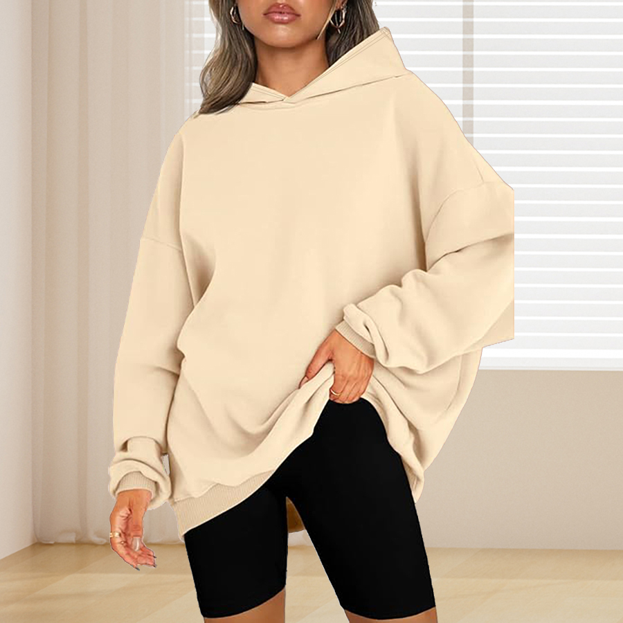 Plus Size Basic Solid Color Ho - Winter Clothing Plus Size recension och pris