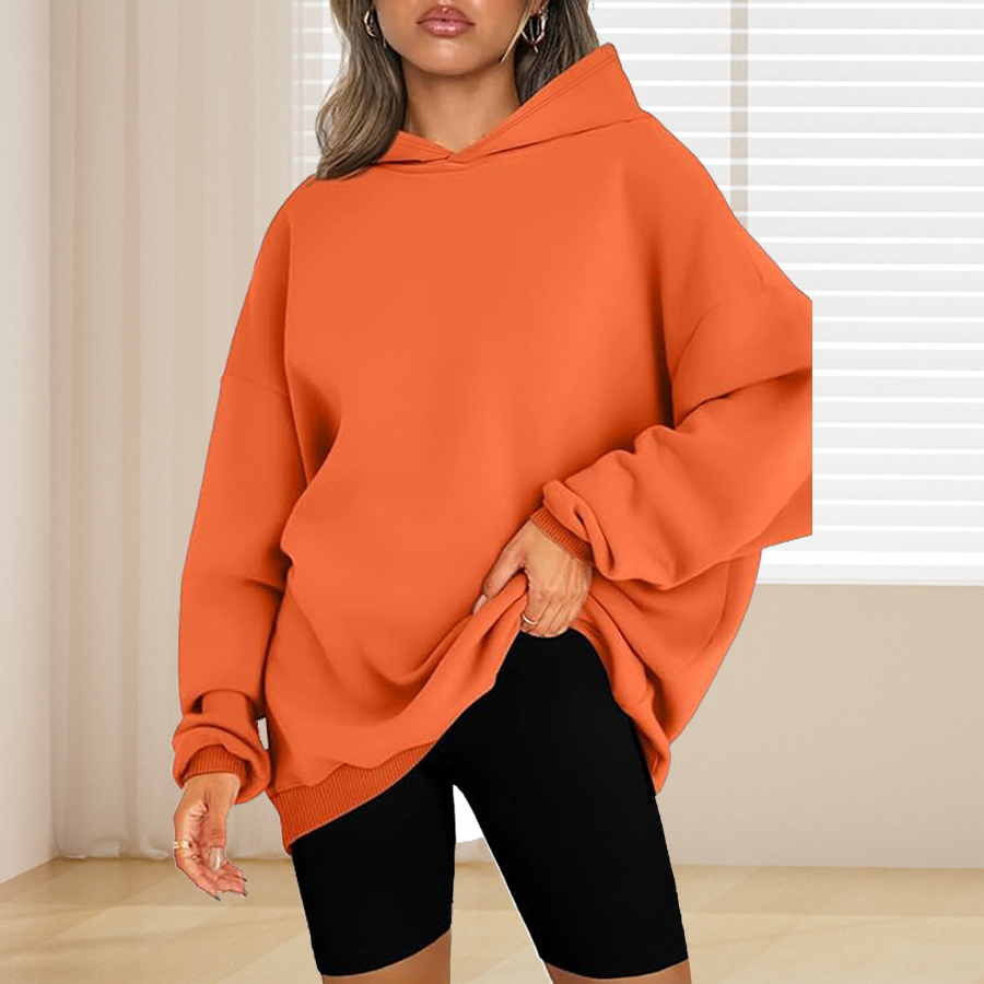 Plus Size Basic Solid Color Ho - Winter Clothing Plus Size recension och pris